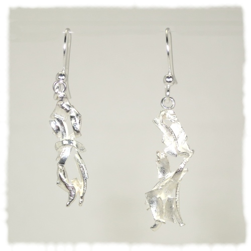 Fused silver earrings